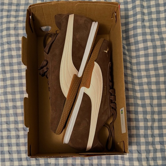 Puma Shoes - Puma Chocolate Brown & light pink suede Sneakers